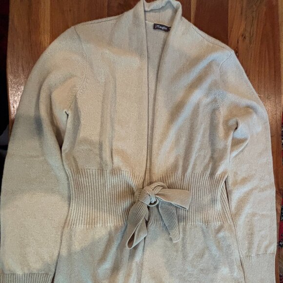 J. McLaughlin 100% Cashmere Women's Cream Cardigan, Medium, ties in the front - Picture 1 of 11